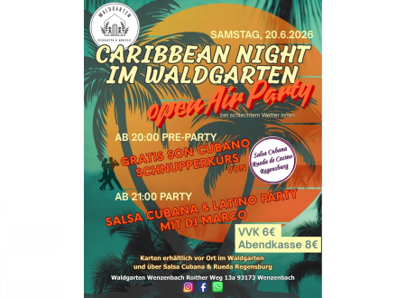 Caribbean Night - Salsa Open Air Party im Waldgarten - 20.06.2026